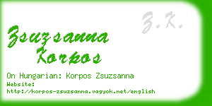 zsuzsanna korpos business card